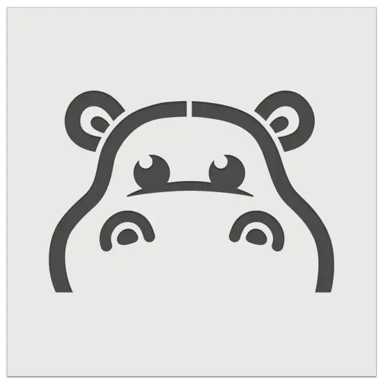 Peeking Hippopotamus Wall Cookie DIY Craft Reusable Stencil {7}