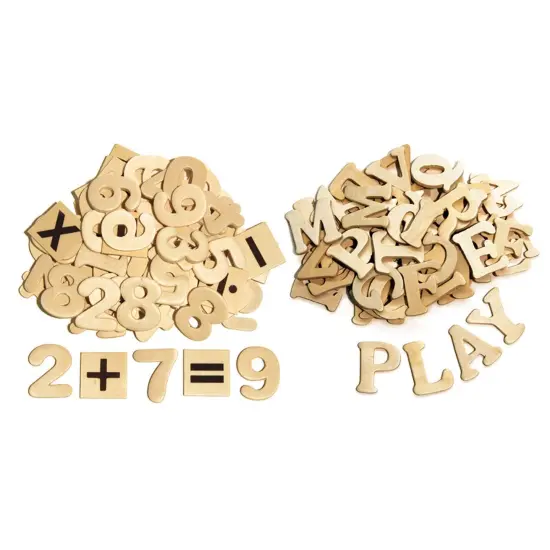 Letters and Numbers, Natural Wood, 1.5", 200 Pieces {1}