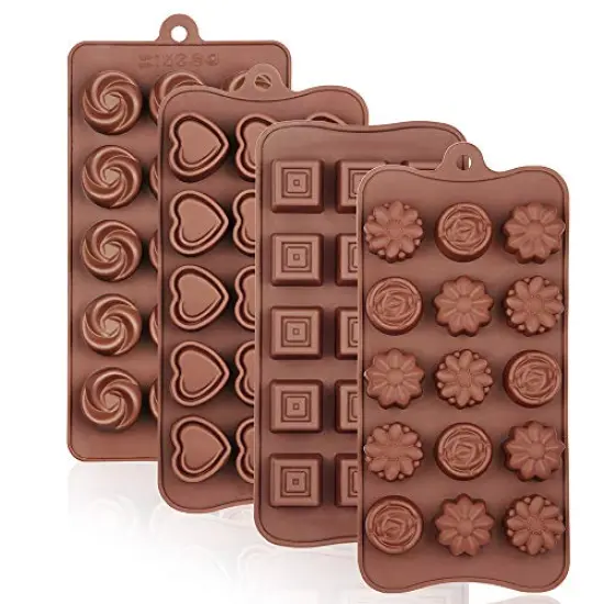 4 Packs Silicone Molds for Chocolate, Food Grade no-stick Baking, candy and butter Mold with different shape {2}
