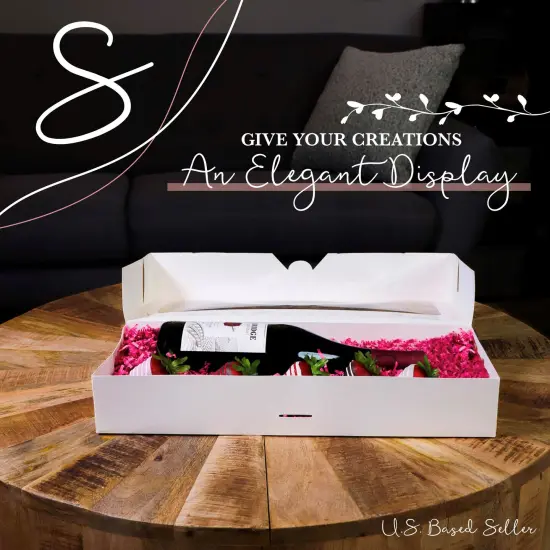 Spec101 Small Cookie Boxes with Window - 30pk 16x6.5in Narrow White Pastry Boxes {2}