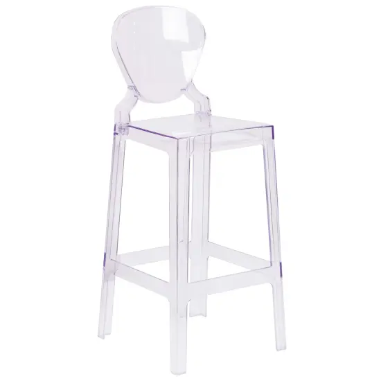 Emma and Oliver Ghost Barstool in Transparent Crystal with Tear Back {1}