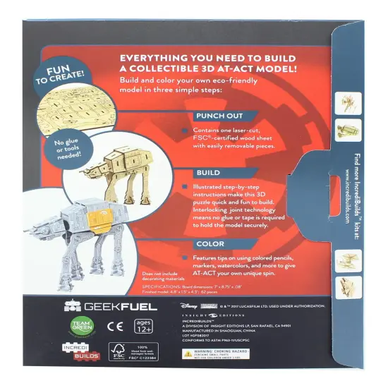 Star Wars Rogue One AT-ACT IncrediBuilds 3D Wood Model {3}