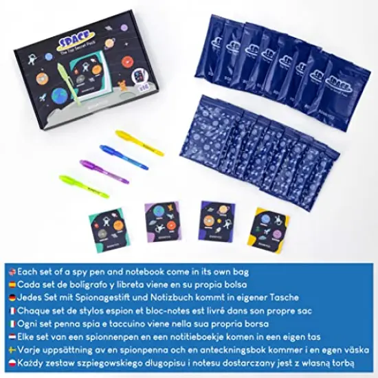 16 pck Invisible Ink Pen & Notebook, Space Party Favors | Space Themed Party Favors for Kids Goodie Bags Stuffers Pinata Stuffers Classroom Prizes Return Gifts for Kids Birthday Student Gifts {3}