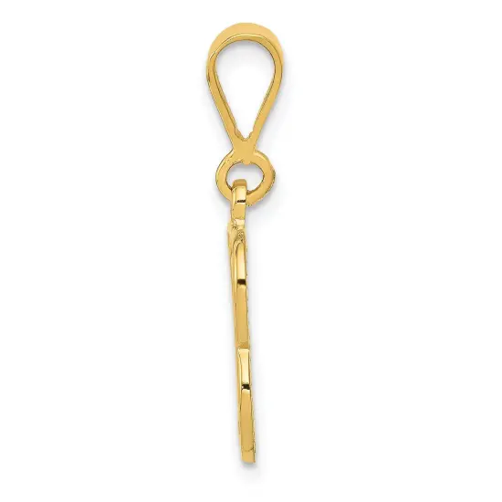 14K Yellow Gold Initial B Charm Letter Pendant Jewelry 26mm x 15mm {4}