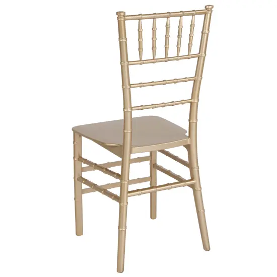 Emma and Oliver Resin Stacking Dining Chiavari Chair Gold {4}