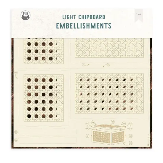 Flowerish Light Chipboard Shaker Base 6"X8"-Rattan Box {1}