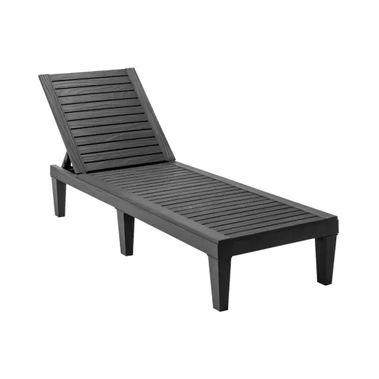 Outdoor Recliner Chair With 5-position Adjustable Backrest Black {3}