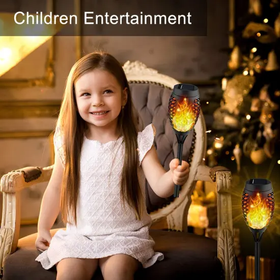 8 Pieces Solar Outdoor Lights, Solar Torch Light with Flickering Flame, Waterproof Solar Garden Lights, Outdoor Decorations for Patio Yard {5}