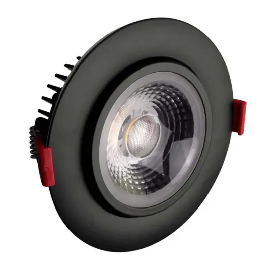 NICOR 4-inch LED Gimbal Recessed Downlight in Black, 5000K {1}