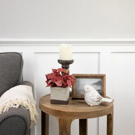 Northlight Real Touch&trade; Artificial Peperomia Plant in Square Lattice Designed Pot - 7" -Brick Red {3}