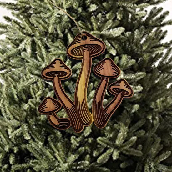 Mushroom Set - Cedar Ornament {4}