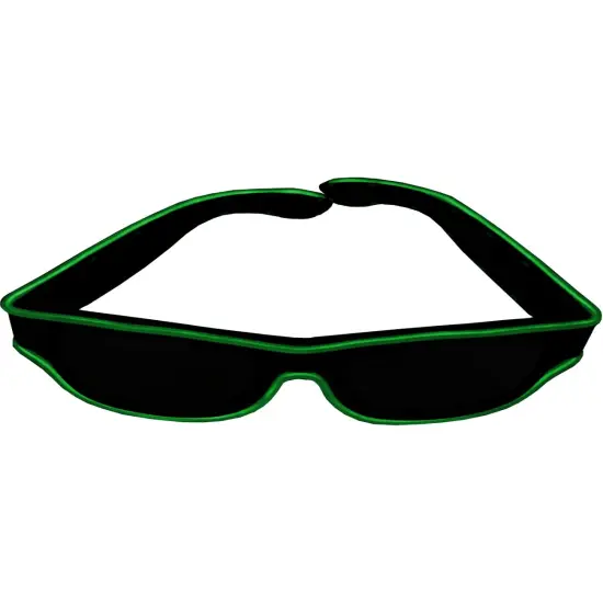 Green Party Wire ® EL Wire Lite-up Wayward Traveler Glasses {1}