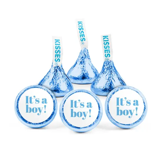 324ct Blue It's a Boy Baby Shower Stickers for Hershey's Kisses, DIY Party Favors (324 Stickers) - Candy Not Included - By Just Candy {1}