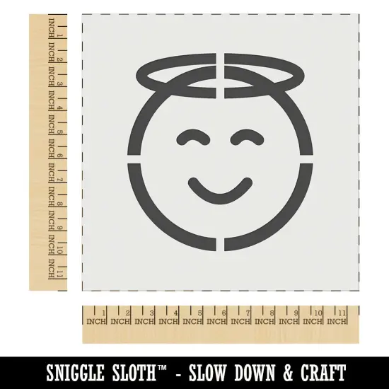 Angel Face Halo Emoticon Wall Cookie DIY Craft Reusable Stencil {1}