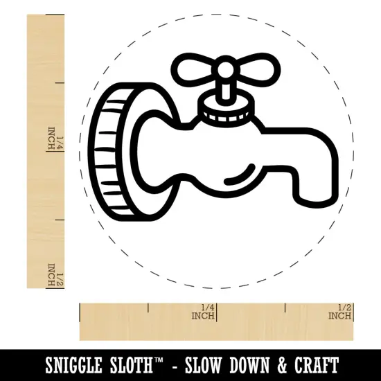 Water Faucet Self-Inking Rubber Stamp for Stamping Crafting Planners Lime Green {1}