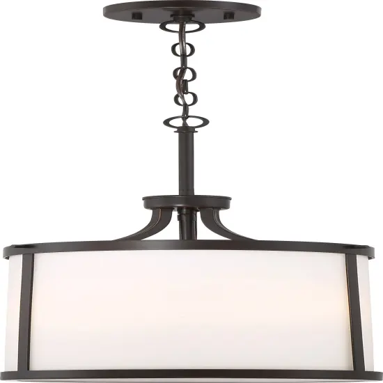 Denver 3-Light Pendants Mounted Pendant Light Fixture in Mahogany Bronze Finish {1}