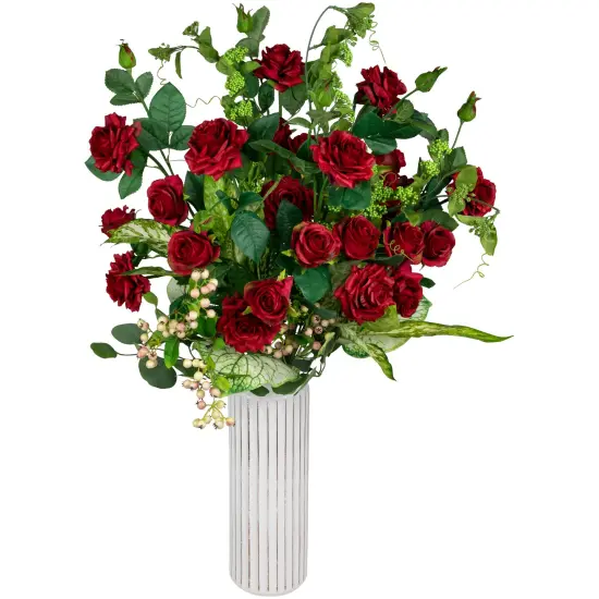 Northlight Real Touch&trade; Red Artificial Rose Floral Sprays, Set of 6 -35" {6}