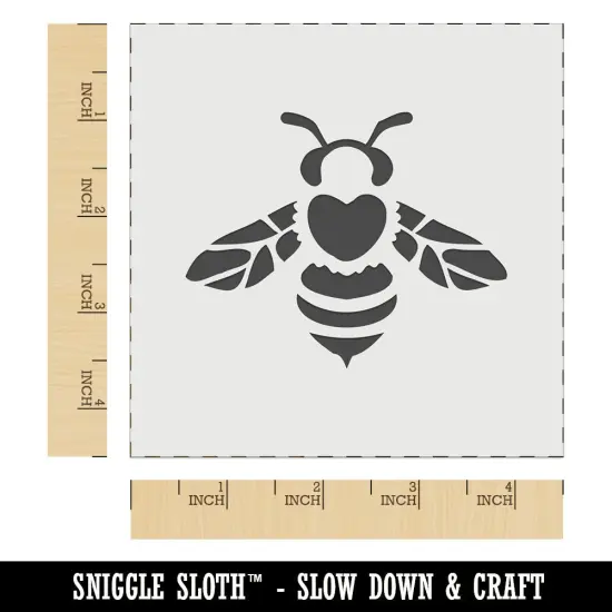 Cute Honey Bumblebee with Heart on Back Wall Cookie DIY Craft Reusable Stencil {7}