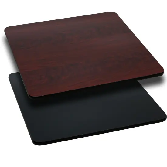 Emma and Oliver 42" Square Table Top with Reversible Laminate Top Natural/Walnut {3}