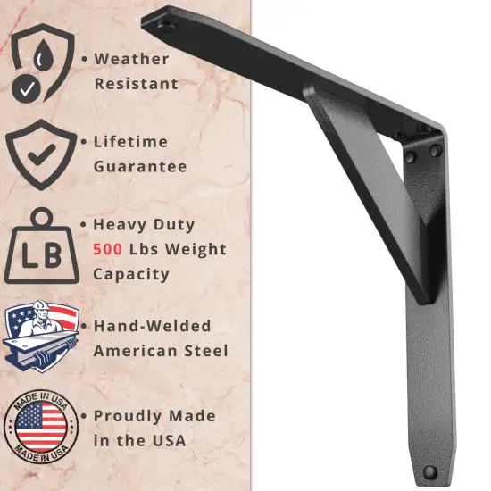 Jetstream Solid Heavy Duty Low Profile Welded Countertop Support Shelf Brackets {3}