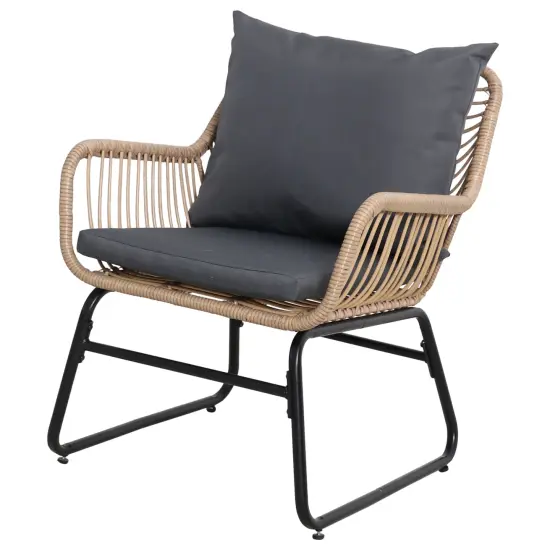 Northlight 3-Piece Santa Cruz Rattan Outdoor Patio Chat Set with Cushions Brown {4}