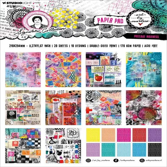 Art By Marlene Signature Collection Designer Paper Pad-Nr. 132, Postage Madness {1}