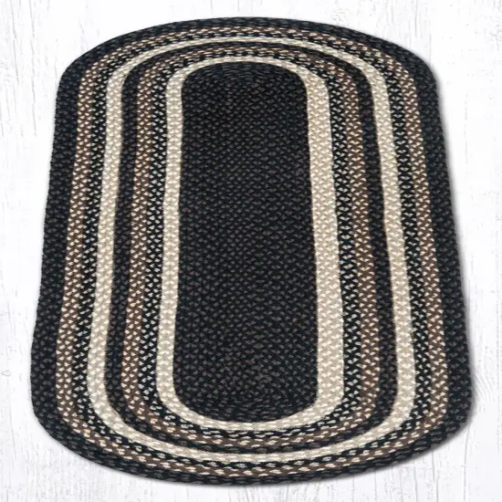 Earth Rugs C-313 Mocha / Frappuccino Oval Braided Rug 2 Feet X 6 Feet {1}
