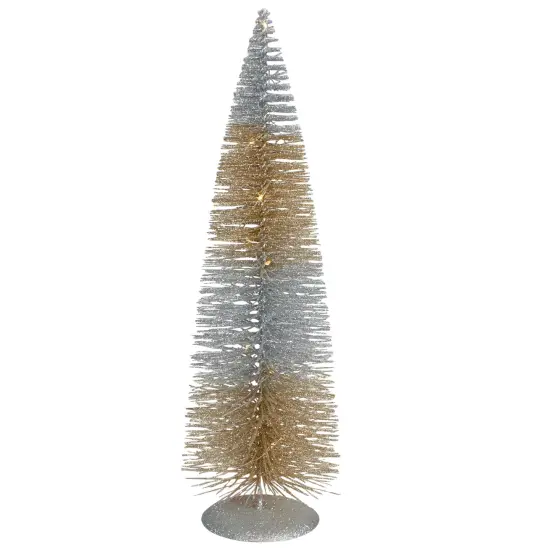 Northlight LED Lighted Sisal Christmas Tree -16"- Warm White Silver {1}