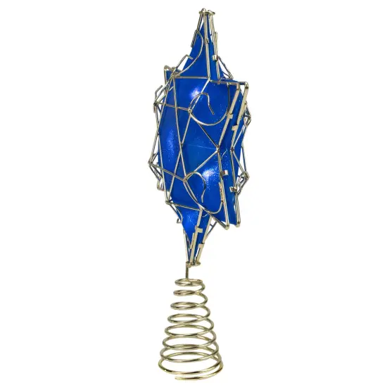 Kurt Adler Blue and Gold Colored Hanukkah Star LED Tree Topper 11.5" {4}