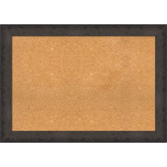 Dappled Wood Framed Corkboard, Natural Cork Dappled Black Brown {1}