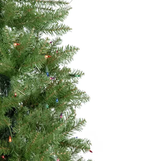 Northlight 6.5' Pre-Lit Silver Lake Fir Pencil Artificial Christmas Tree, Multi Lights Green {5}