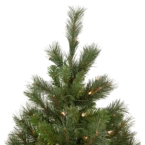Northlight 6.5' Pre-Lit Medium Beaver Pine Artificial Christmas Wall Tree, Clear Lights Green {5}