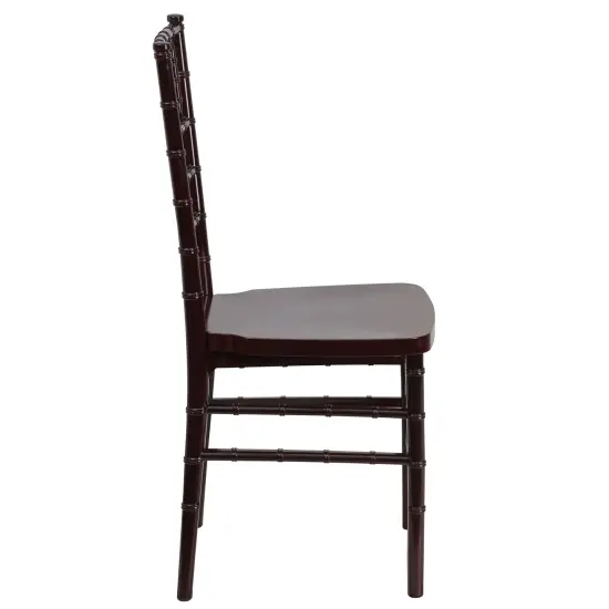 Emma and Oliver 2 Pack PREMIUM Resin Stacking Chiavari Chair Mahogany {4}