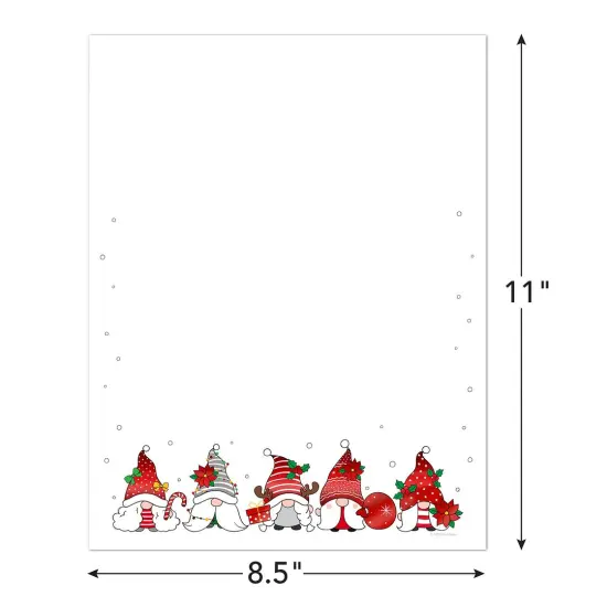 Great Papers! Holiday Gnomes Foil Letterhead, for Invitations, Announcements and Personal Messages, Printer Friendly 8.5" x 11", 25 Pack (2023042) {5}