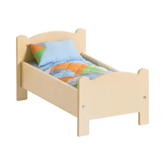Kaplan Early Learning Company Wooden Doll Bed with Bedding {1}