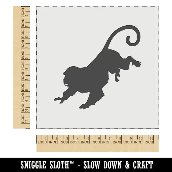 Running Monkey with Long Tail Wall Cookie DIY Craft Reusable Stencil {1}