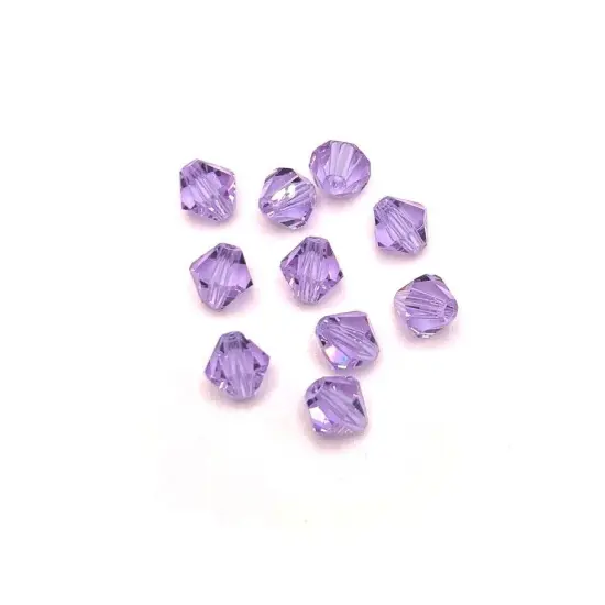 4, 20 or 50 Pieces: 6 mm Bicone Purple Imitation Crystal February Birthstone Beads {3}