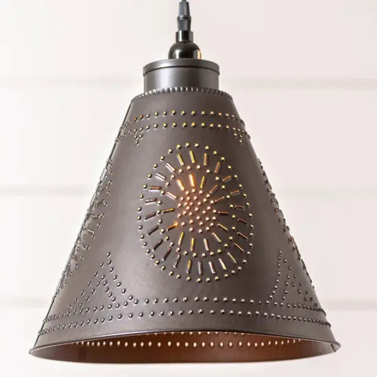 Barrington Swag Pendant Light in Kettle Black - 10" High - Irvin's Tinware {4}