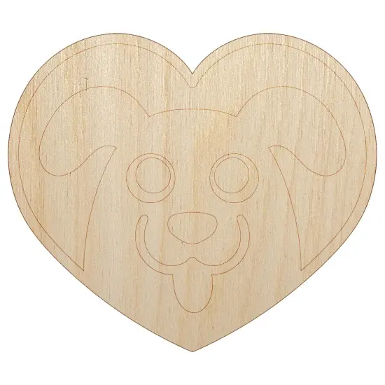 Dog Inside of Heart Love Unfinished Wood Shape Piece Cutout for DIY Craft Projects {2}