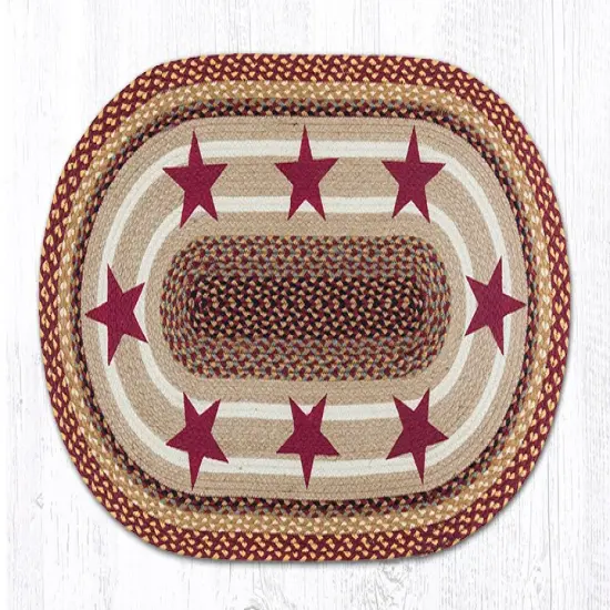 Earth Rugs OP-357 Burgundy Stars Oval Patch 27 Inch X 45 Inch {1}