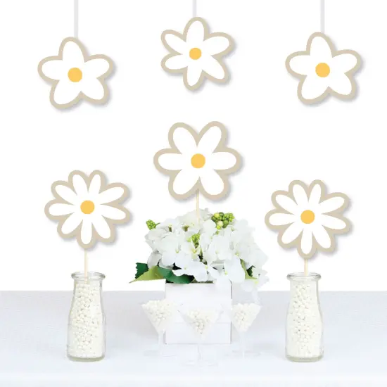Big Dot of Happiness Tan Daisy Flowers - Decorations DIY Floral Party Essentials - Set of 20 {1}