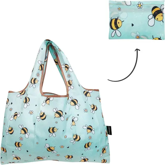Wrapables Large Foldable Tote Nylon Reusable Grocery Bags, 6 Pack Animals Oh My! {3}