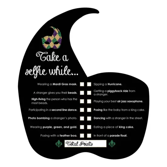 Big Dot of Happiness Mardi Gras - Selfie Scavenger Hunt - Masquerade Party Game - Set of 12 {3}