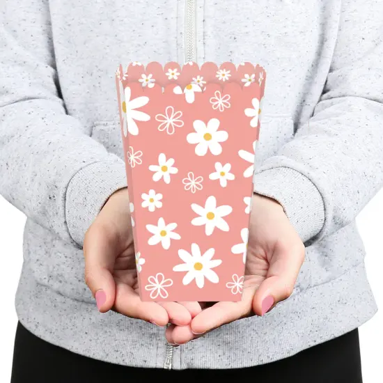 Big Dot of Happiness Pink Daisy Flowers - Floral Party Favor Popcorn Treat Boxes - Set of 12 {6}