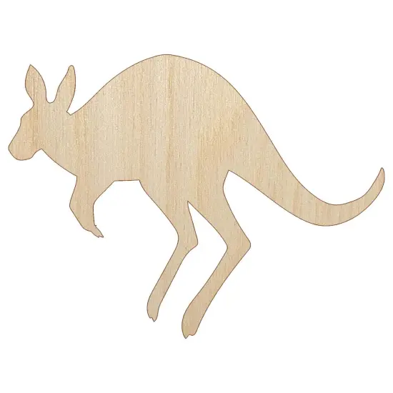 Leaping Red Kangaroo Silhouette Australian Marsupial Unfinished Wood Shape Piece Cutout for DIY Craft Projects {7}