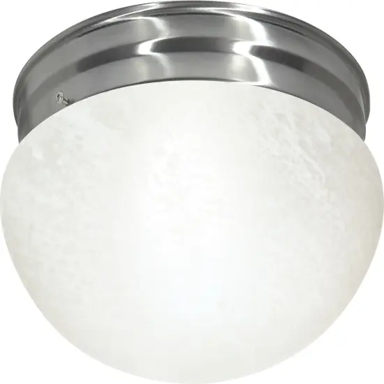 Nuvo 2-Light 12" Flush Mount w/ Large Alabaster Mushroom in Brushed Nickel {1}