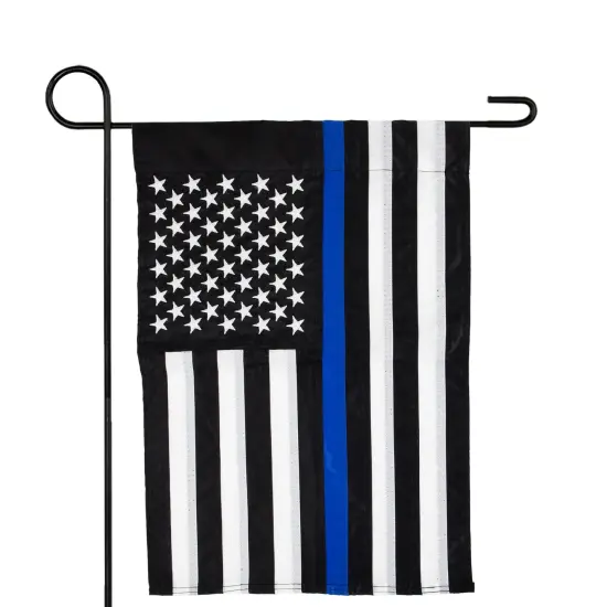 Northlight Law Enforcement Blue Line Embroidered Patriotic Outdoor Garden Flag 18" x 12.5" {3}