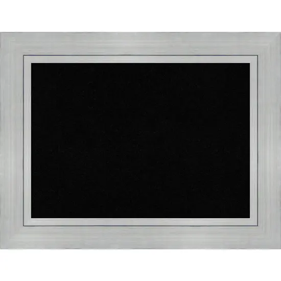 Romano Silver Wood Framed Corkboard, Black Cork {1}