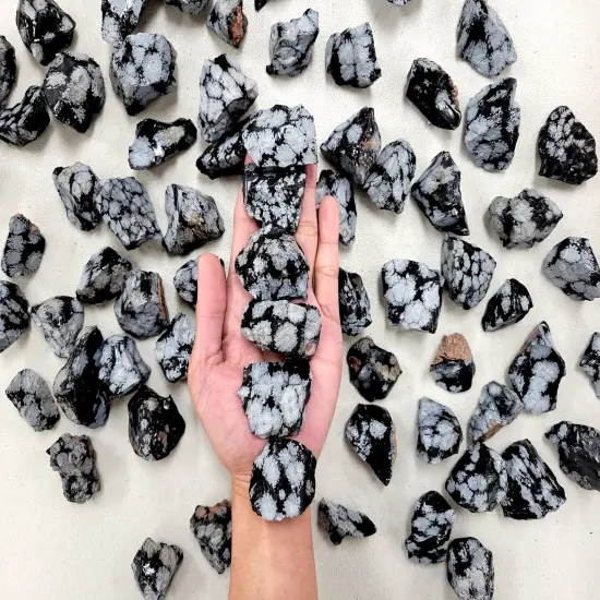 Snowflake Obsidian from Mexico - Bulk Rough Stones {1}
