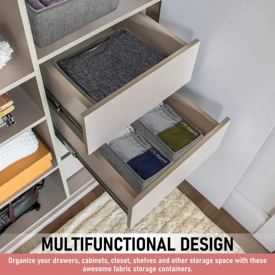 4 Pieces Drawer Organizer Bins &ndash; Storage Basket Drawer Dividers for Clothes,Underwear, Socks &ndash; Cloth Container Cube Bins for Home Organization, Closet, Shelves, Dresser {4}